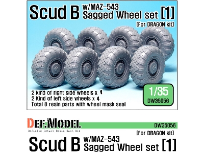 Scud B W/Maz-543 Sagged Wheel Set 1 (For Dragon 1/35) - zdjęcie 1