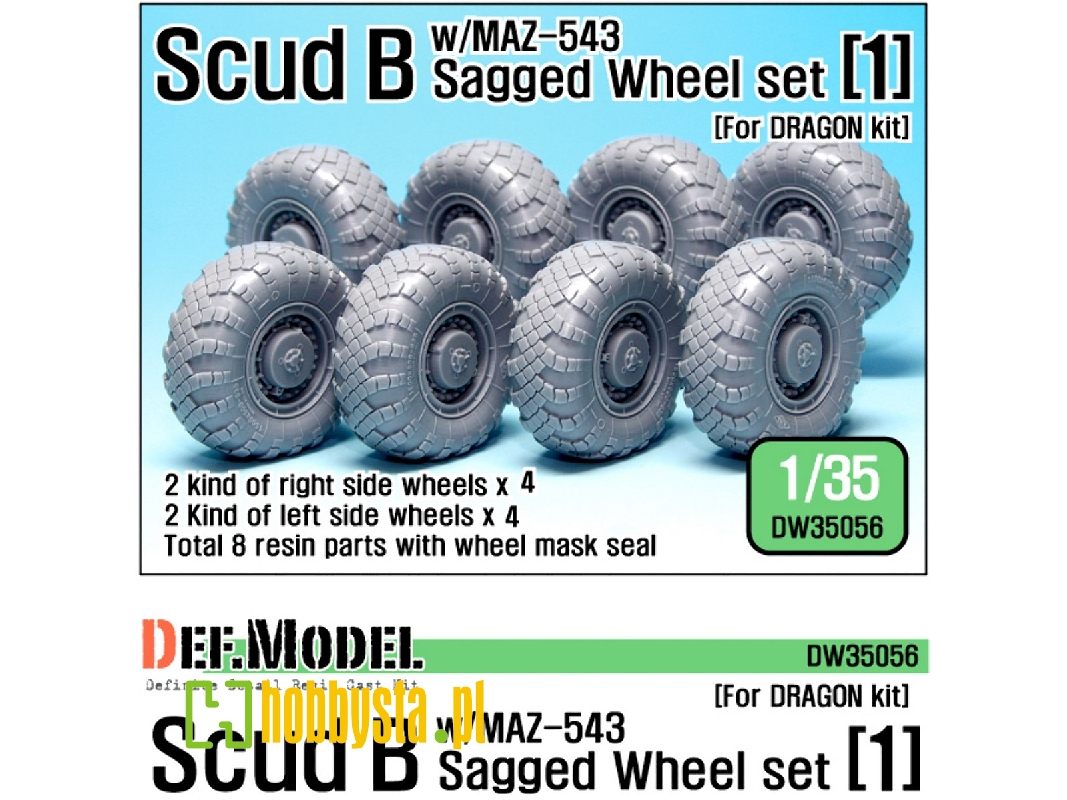Scud B W/Maz-543 Sagged Wheel Set 1 (For Dragon 1/35) - zdjęcie 1 Scud B W/Maz-543 Sagged Wheel Set 1 (For Dragon 1/35) - zdjęcie 1