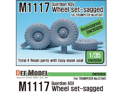 Us M1117 Guardian Asv Sagged Wheel Set (For Trumpeter 1/35) - zdjęcie 1