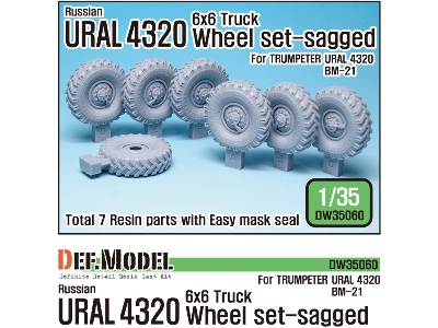 Russian Ural-4320 Truck / Bm21 Sagged Wheel Set (For Trumpeter 1/35) - zdjęcie 1