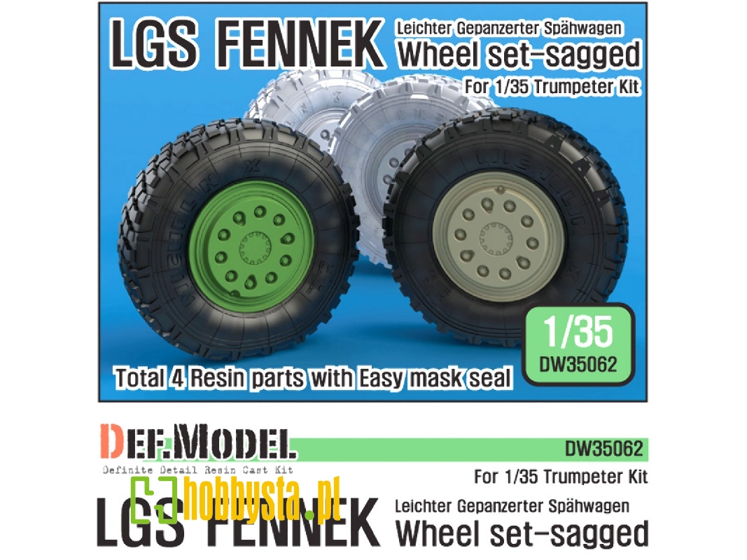 German Lgs Fenneck Sagged Wheel Set (For Trumpeter 1/35) - zdjęcie 1