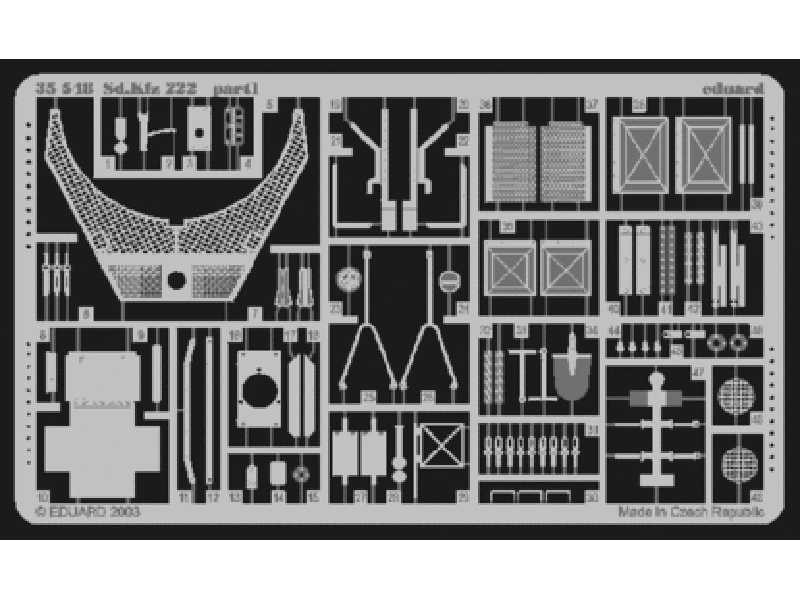 Sd. Kfz.222 1/35 - Tamiya - blaszki - zdjęcie 1 Sd. Kfz.222 1/35 - Tamiya - blaszki - zdjęcie 1