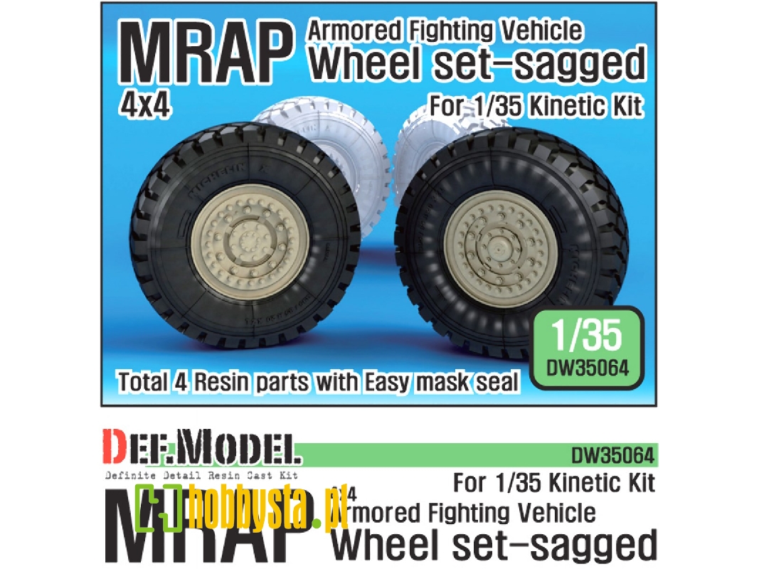 Us Mrap M-pro Sagged Wheel Set (For Kinetic 1/35) - zdjęcie 1