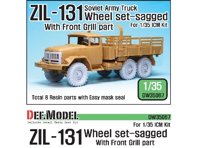 Zil-131 Sagged Wheel Set With Correct Grill Parts (For Icm 1/35) - zdjęcie 1