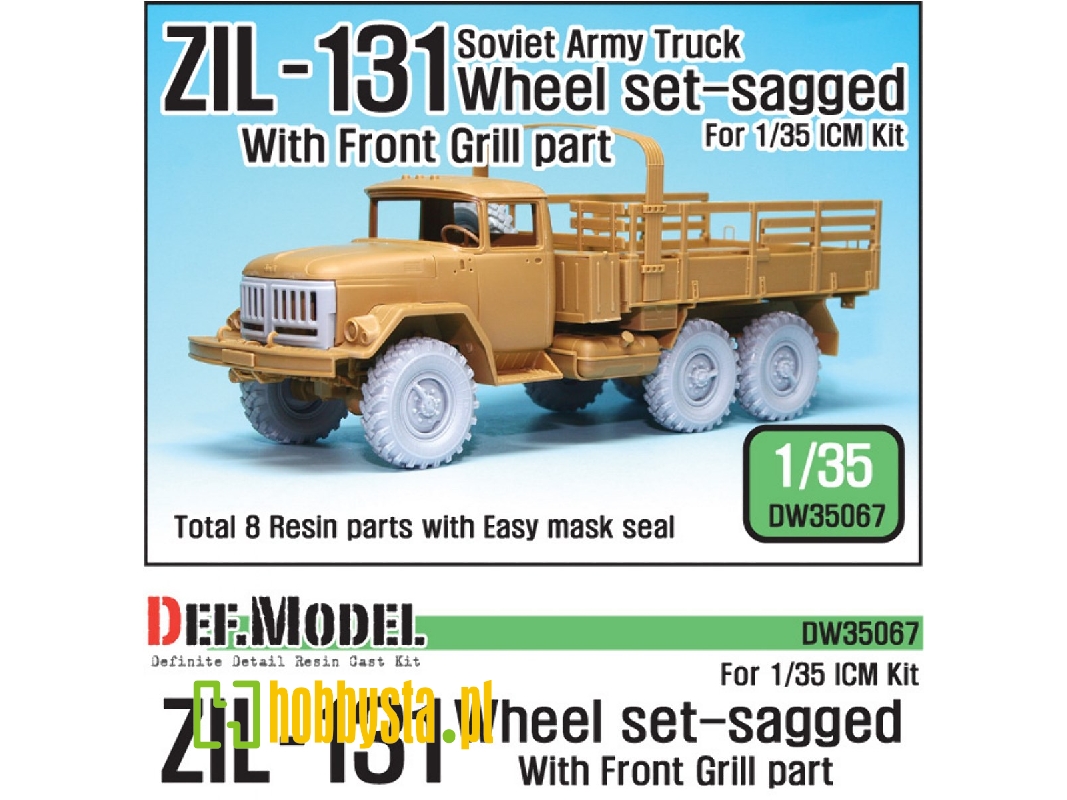 Zil-131 Sagged Wheel Set With Correct Grill Parts (For Icm 1/35) - zdjęcie 1