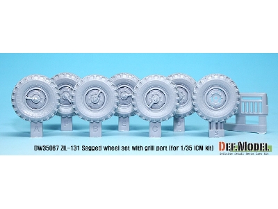 Zil-131 Sagged Wheel Set With Correct Grill Parts (For Icm 1/35) - zdjęcie 2