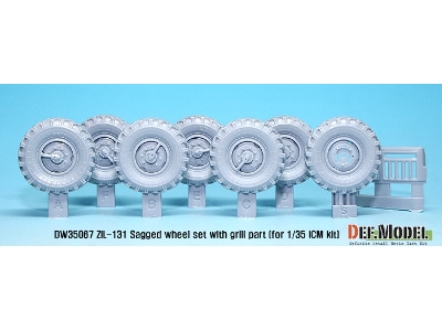 Zil-131 Sagged Wheel Set With Correct Grill Parts (For Icm 1/35) - zdjęcie 2