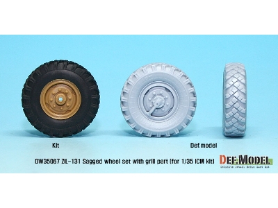 Zil-131 Sagged Wheel Set With Correct Grill Parts (For Icm 1/35) - zdjęcie 3