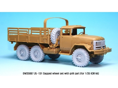 Zil-131 Sagged Wheel Set With Correct Grill Parts (For Icm 1/35) - zdjęcie 7