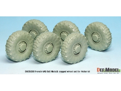 French Vab Sagged Wheel Set 1-mich. Xl (For Heller 1/35 6 Wheel Included) - zdjęcie 4