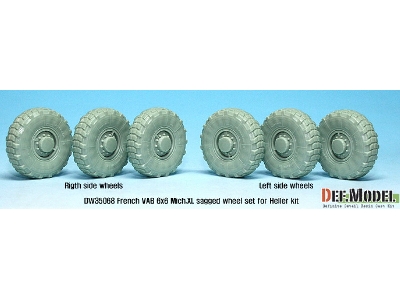 French Vab Sagged Wheel Set 1-mich. Xl (For Heller 1/35 6 Wheel Included) - zdjęcie 6