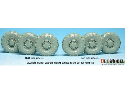 French Vab Sagged Wheel Set 1-mich. Xl (For Heller 1/35 6 Wheel Included) - zdjęcie 7