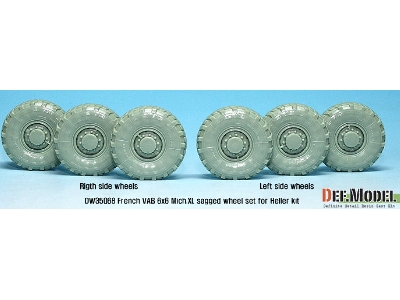 French Vab Sagged Wheel Set 1-mich. Xl (For Heller 1/35 6 Wheel Included) - zdjęcie 8