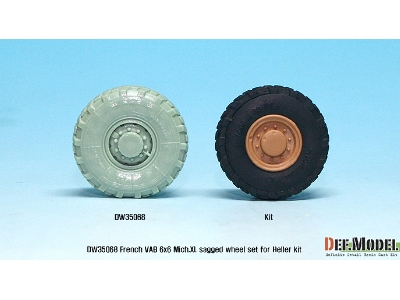 French Vab Sagged Wheel Set 1-mich. Xl (For Heller 1/35 6 Wheel Included) - zdjęcie 9