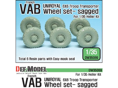 French Vab Sagged Wheel Set 2-uniroyal (For Heller 1/35 6 Wheel Included) - zdjęcie 1