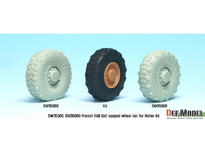 French Vab Sagged Wheel Set 2-uniroyal (For Heller 1/35 6 Wheel Included) - zdjęcie 7