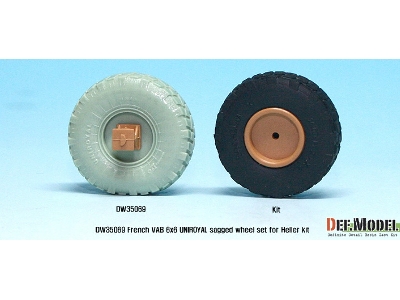 French Vab Sagged Wheel Set 2-uniroyal (For Heller 1/35 6 Wheel Included) - zdjęcie 9