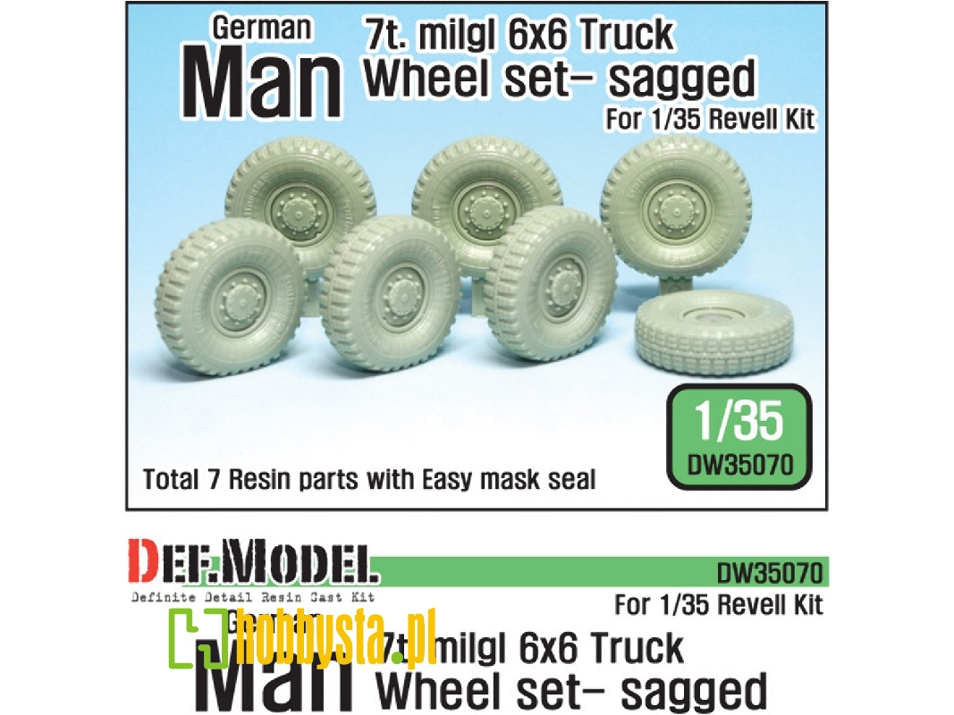 German Man 7t. Milgl 6x6 Truck Sagged Wheel Set (For Revell 1/35) - zdjęcie 1 German Man 7t. Milgl 6x6 Truck Sagged Wheel Set (For Revell 1/35) - zdjęcie 1