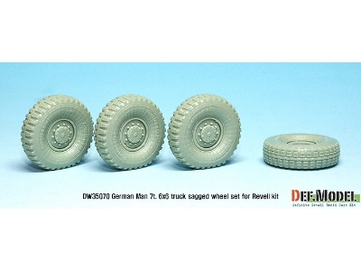 German Man 7t. Milgl 6x6 Truck Sagged Wheel Set (For Revell 1/35) - zdjęcie 5