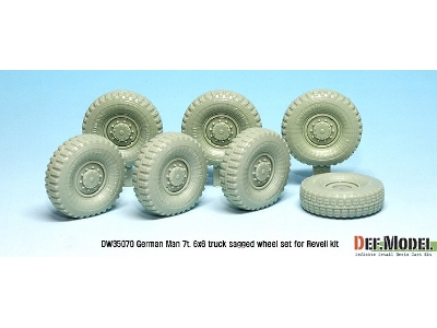 German Man 7t. Milgl 6x6 Truck Sagged Wheel Set (For Revell 1/35) - zdjęcie 7