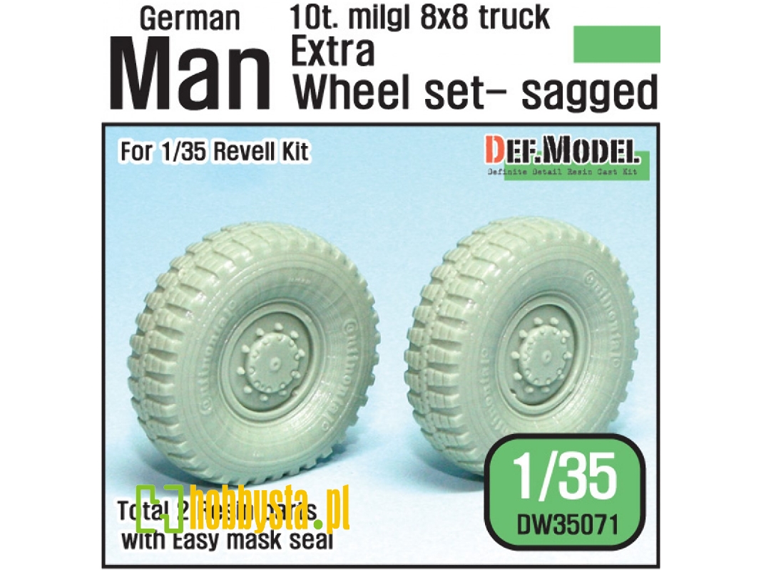 German Man Milgl Truck Extra 2ea Sagged Wheel Set (For Revell Man 10t 1/35) - zdjęcie 1 German Man Milgl Truck Extra 2ea Sagged Wheel Set (For Revell Man 10t 1/35) - zdjęcie 1