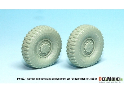 German Man Milgl Truck Extra 2ea Sagged Wheel Set (For Revell Man 10t 1/35) - zdjęcie 2