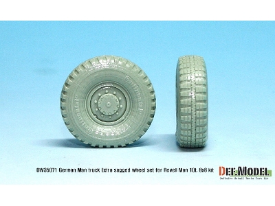 German Man Milgl Truck Extra 2ea Sagged Wheel Set (For Revell Man 10t 1/35) - zdjęcie 3