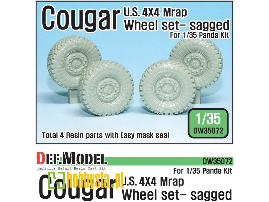 Us Cougar 4x4 Mrap Sagged Wheel Set (For Panda 1/35) - zdjęcie 1 Us Cougar 4x4 Mrap Sagged Wheel Set (For Panda 1/35) - zdjęcie 1