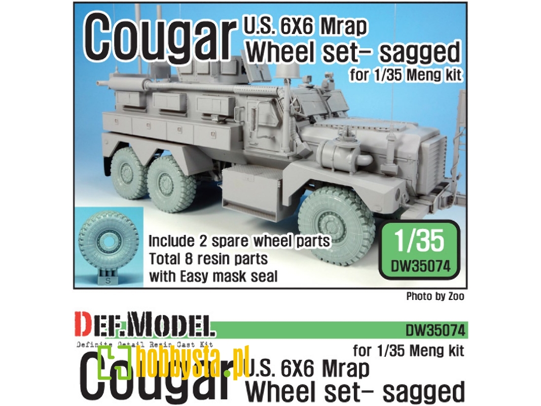 Us Cougar 6x6 Mrap Sagged Wheel Set - 2 Spare Wheel (For Meng 1/35) - zdjęcie 1 Us Cougar 6x6 Mrap Sagged Wheel Set - 2 Spare Wheel (For Meng 1/35) - zdjęcie 1