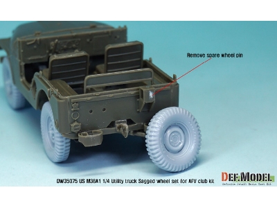 Us M38a1 4x4 Truck Sagged Wheel Set (For Afv Club 1/35) - zdjęcie 9