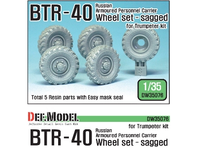 Russian Btr-40 Sagged Wheel Set (For Trumpeter 1/35) - zdjęcie 1