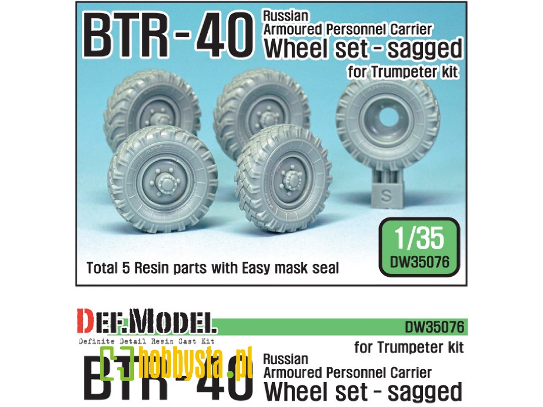 Russian Btr-40 Sagged Wheel Set (For Trumpeter 1/35) - zdjęcie 1