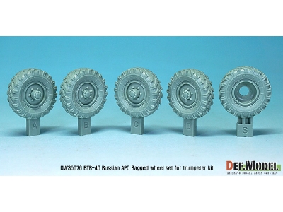 Russian Btr-40 Sagged Wheel Set (For Trumpeter 1/35) - zdjęcie 2