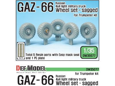 Russian Gaz-66 Sagged Wheel Set (For Trumpeter 1/35) - zdjęcie 1