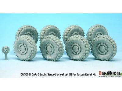 German Luchs 8x8 Dunlxp Sagged Wheel Set-1 (For Takom/Revell 1/35) - zdjęcie 4