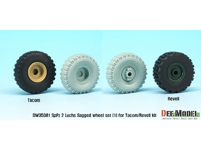 German Luchs 8x8 Dunlxp Sagged Wheel Set-1 (For Takom/Revell 1/35) - zdjęcie 6