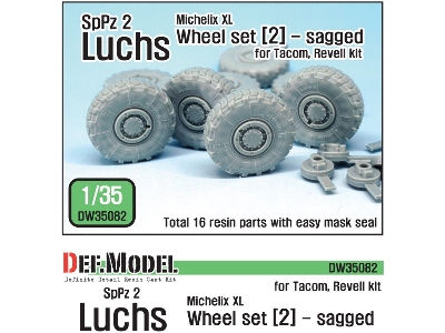 German Luchs 8x8 Mich.Xl Sagged Wheel Set-2 (For Tacom/Revell 1/35) - zdjęcie 1
