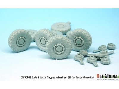 German Luchs 8x8 Mich.Xl Sagged Wheel Set-2 (For Tacom/Revell 1/35) - zdjęcie 9