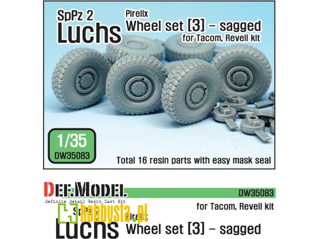 German Luchs 8x8 Pirxlli Sagged Wheel Set-3 (For Tacom/Revell 1/35) - zdjęcie 1