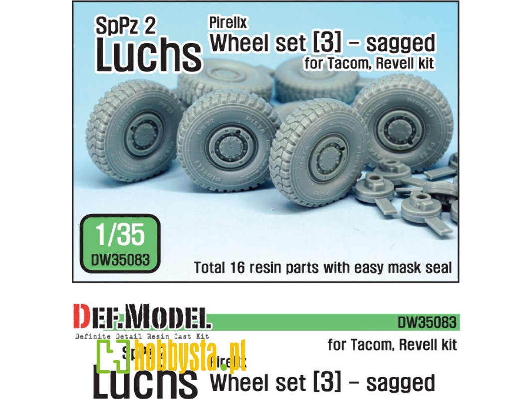 German Luchs 8x8 Pirxlli Sagged Wheel Set-3 (For Tacom/Revell 1/35) - zdjęcie 1 German Luchs 8x8 Pirxlli Sagged Wheel Set-3 (For Tacom/Revell 1/35) - zdjęcie 1