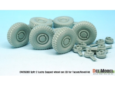 German Luchs 8x8 Pirxlli Sagged Wheel Set-3 (For Tacom/Revell 1/35) - zdjęcie 9