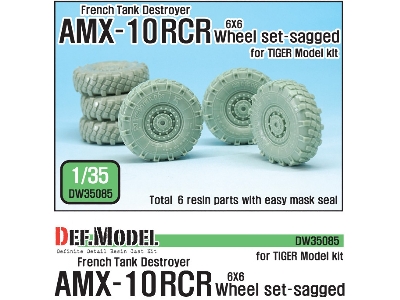 French Amx-10 Rcr Tank Destroyer 6x6 Sagged Wheel Set (For Tiger Model 1/35) - zdjęcie 1