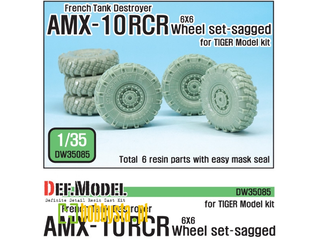 French Amx-10 Rcr Tank Destroyer 6x6 Sagged Wheel Set (For Tiger Model 1/35) - zdjęcie 1