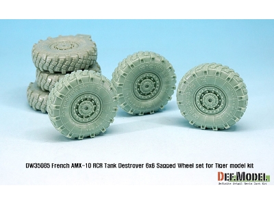 French Amx-10 Rcr Tank Destroyer 6x6 Sagged Wheel Set (For Tiger Model 1/35) - zdjęcie 4