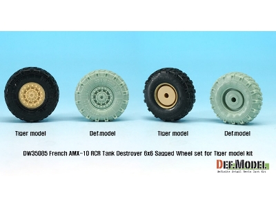 French Amx-10 Rcr Tank Destroyer 6x6 Sagged Wheel Set (For Tiger Model 1/35) - zdjęcie 7