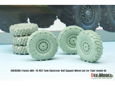 French Amx-10 Rcr Tank Destroyer 6x6 Sagged Wheel Set (For Tiger Model 1/35) - zdjęcie 9