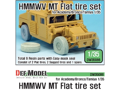 U.S. Hmmwv Mt Flat Tire Set (For Academy/Bronco/Tamiya 1/35 - zdjęcie 1