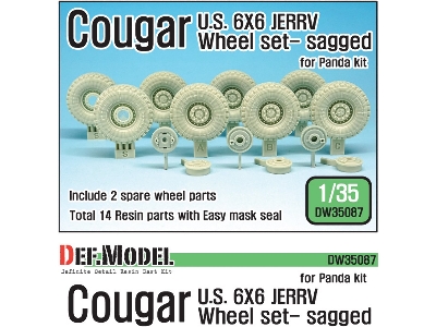 U.S. Cougar 6x6 Jerrv Sagged Wheel Set - 2 Spare Wheel (For Panda 1/35) - zdjęcie 1