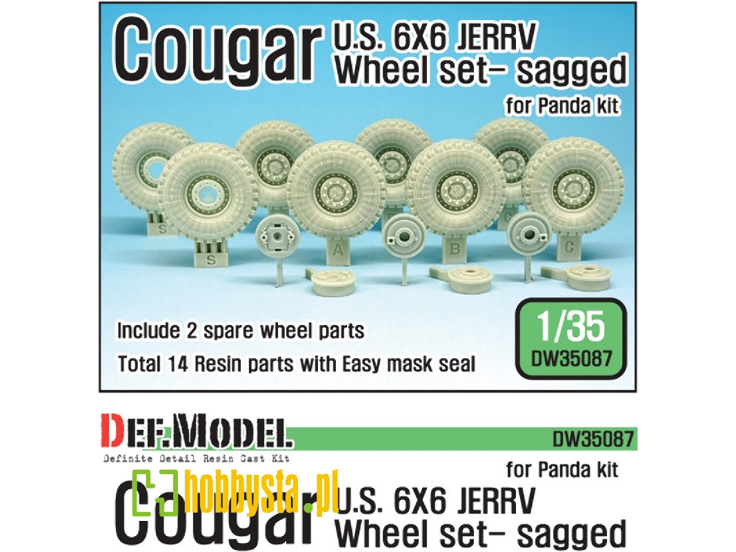 U.S. Cougar 6x6 Jerrv Sagged Wheel Set - 2 Spare Wheel (For Panda 1/35) - zdjęcie 1 U.S. Cougar 6x6 Jerrv Sagged Wheel Set - 2 Spare Wheel (For Panda 1/35) - zdjęcie 1