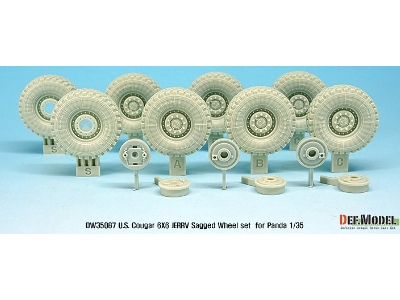 U.S. Cougar 6x6 Jerrv Sagged Wheel Set - 2 Spare Wheel (For Panda 1/35) - zdjęcie 3